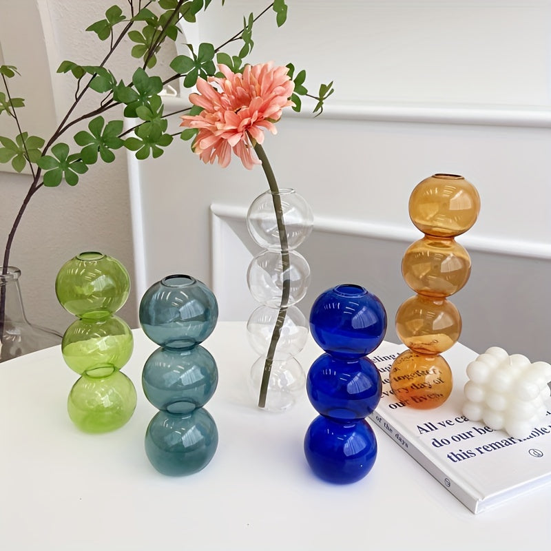 Chic Glass Bubble Vase - Transparent, Artistic Design for Home Decor | Perfect for Bedroom, Living Room & Dining Table | Nordic-Inspired Minimalist Centerpiece