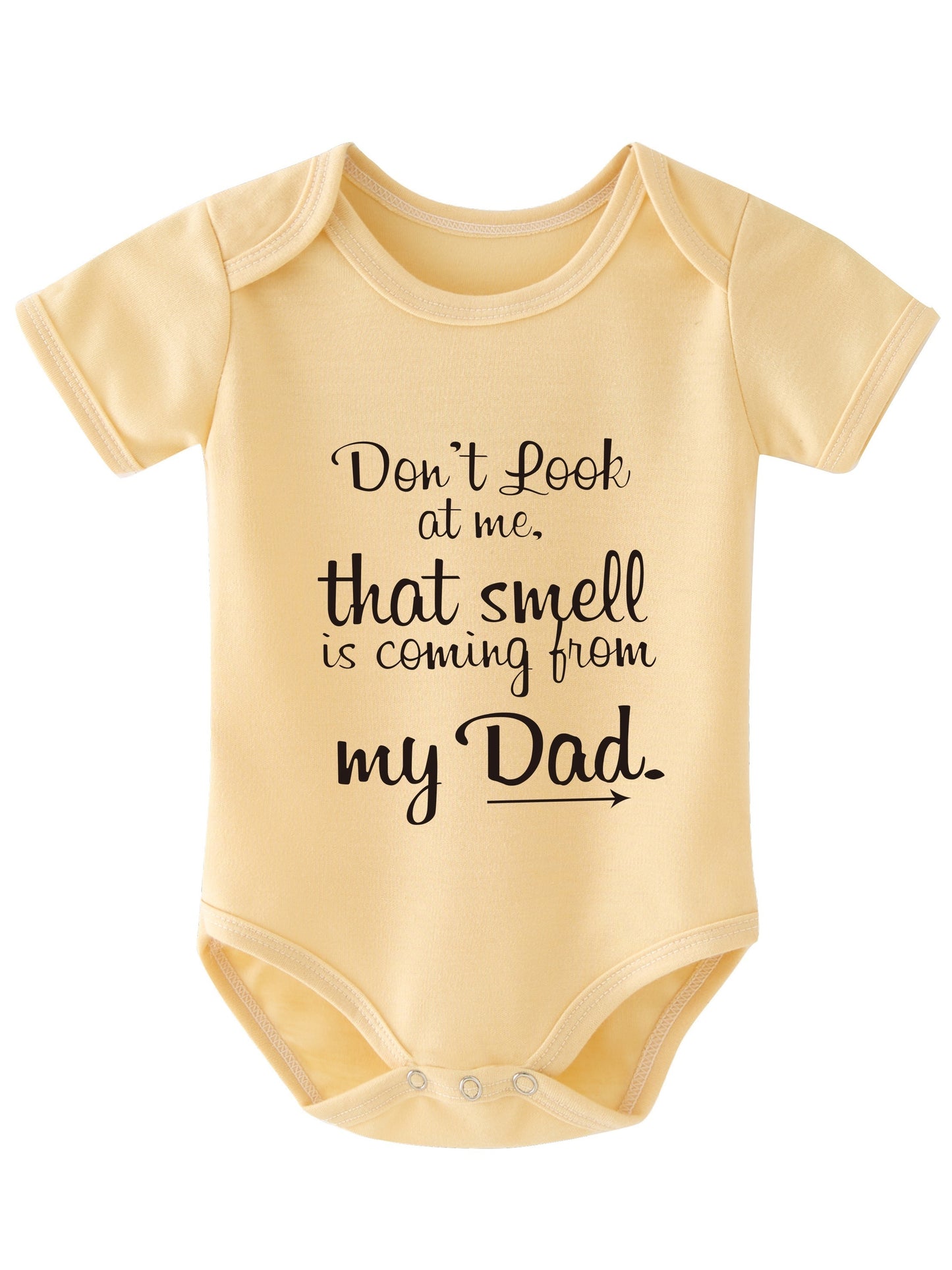 Girls Cute Letter Print Short Sleeve Onesie Clothes ''don't Look At Me'' Pregnancy Announcement Romper