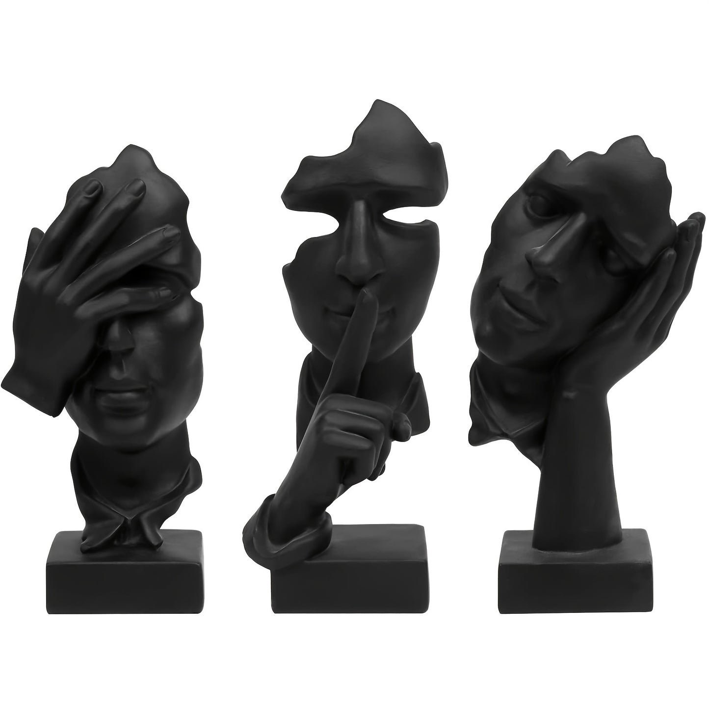 3pcs/set Abstract Face Art Ornaments, light Luxury Character, Living Room TV Cabinet Entrance Office Desktop Decoration, Home Living Room Bar Cafe Decor Ornament, Room Decor Tabletop Display Ornament