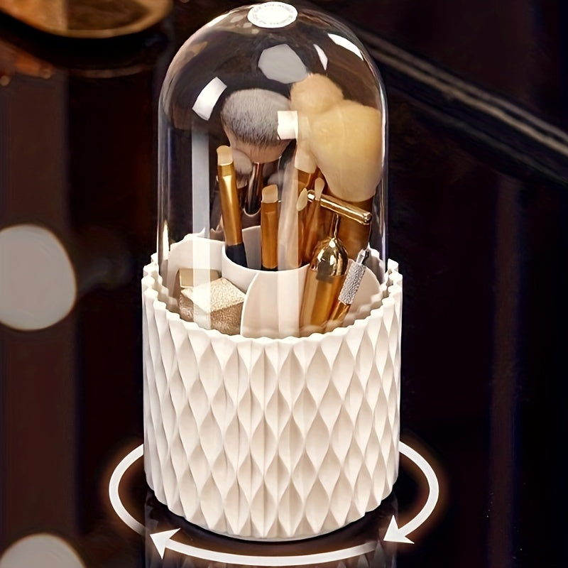 Portable 360° Rotating Makeup Brush Storage Box - Organize and Store Your Cosmetics with Ease Cosmetic Storage Box