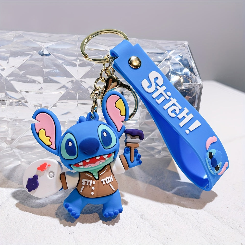 Minnie & Lilo & Stitch Cartoon Anime Keychain - Durable Keyring for Unisex, Fashionable Character Charm Perfect for Backpacks