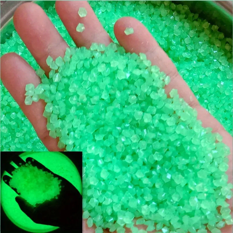 1000pcs/bag Garden Gardening Aquarium Viewing Fluorescent Small Gravel Broken Vase Hourglass Luminous Sand Fluorescent Particles, 25g