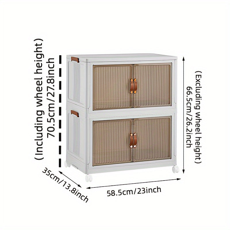 1pc Transparent Storage Box Collapsible Storage Bin with Lids and Pulley - Portable 1/2/3 Layers Organizer for Easy Access and Convenient Storage
