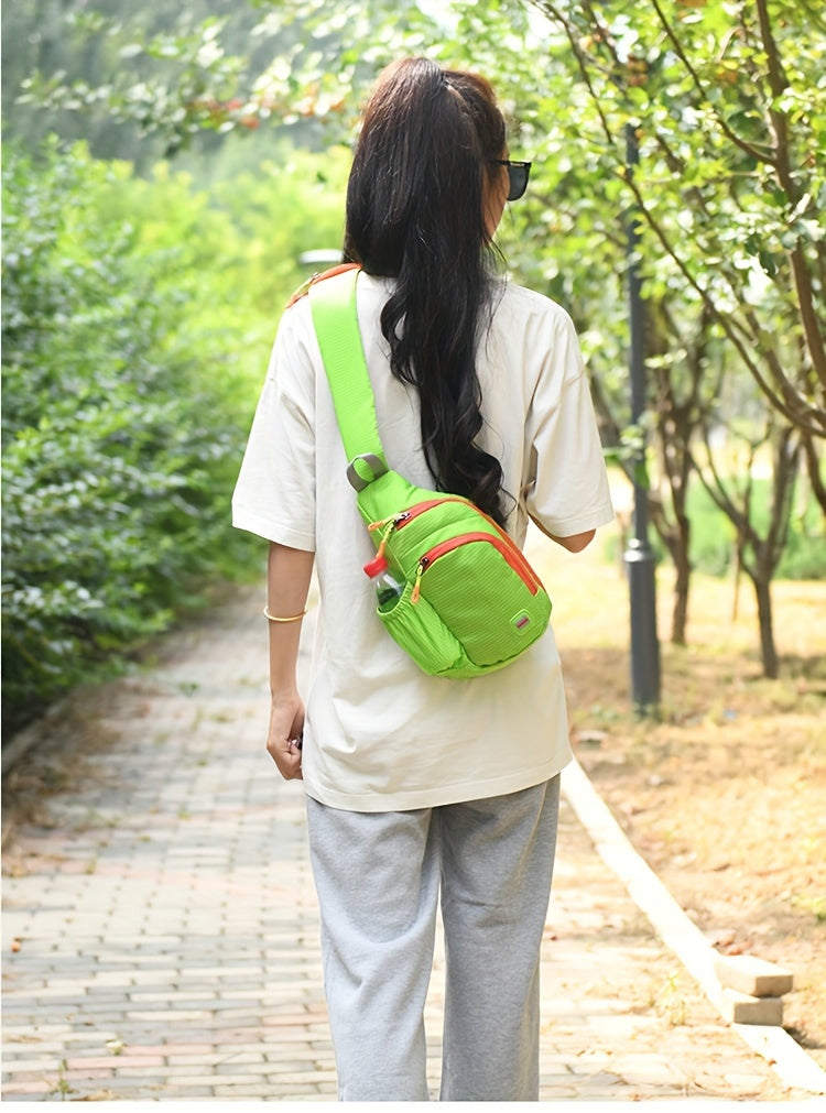 Rugged Waterproof Nylon Waist Pack - Stylish Sling Bag with Secure Zipper Compartment & Handy Side Pocket for Outdoor Adventures