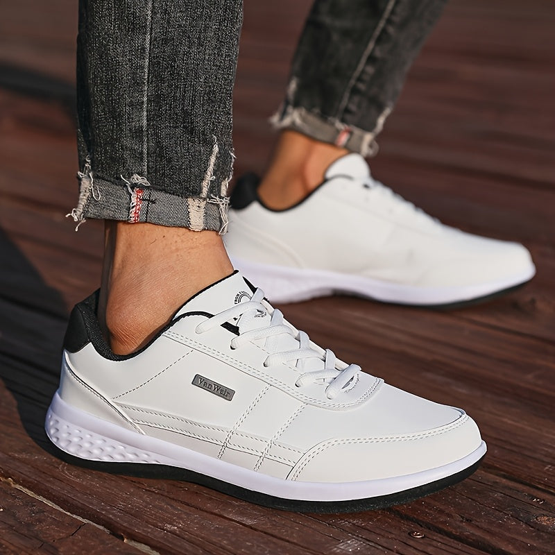 VanWeir Lightweight Men'S Shoes | Navy Blue/White, Lace-up sneakers with MD/TPR Sole, Breathable Fabric Lining for Outdoor, Hiking & Casual Wear