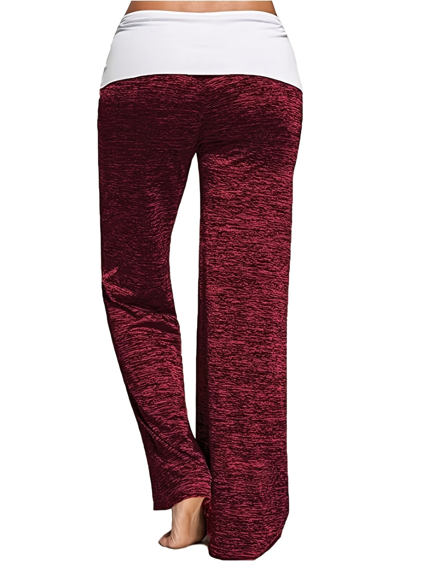 Wide Leg Elastic Yoga Pants, Loose Casual Drawstring Pants, Women's Clothing