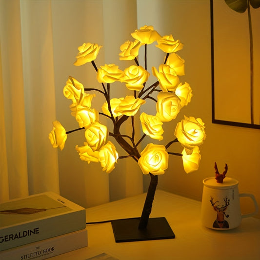 USB Powered Rose Tree Lamp, Shenzhi Tech LED Light Flower Night Light For Home Living Room Halloween Christmas Desk Decor