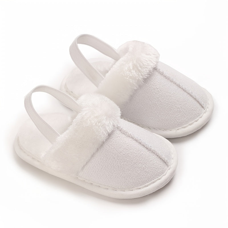 Cozy Plush Baby Girl Slippers - Soft, Non-Slip Sole for Indoor Comfort | Cute & Warm for 0-1 Year Olds | Perfect for Spring/Fall, Leisure Style, Spring/Autumn