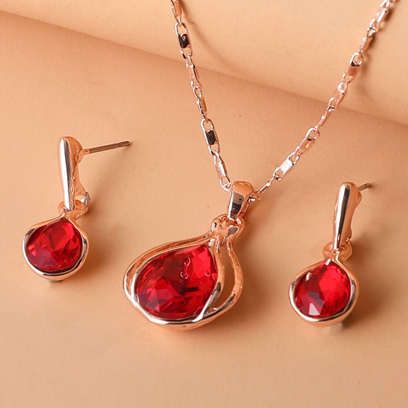 2pcs Women's Jewelry Set - Simple Style, Zinc Alloy with Artificial Crystal - All Season & Valentine's Day Gift | Daily Wear | Elegant Design
