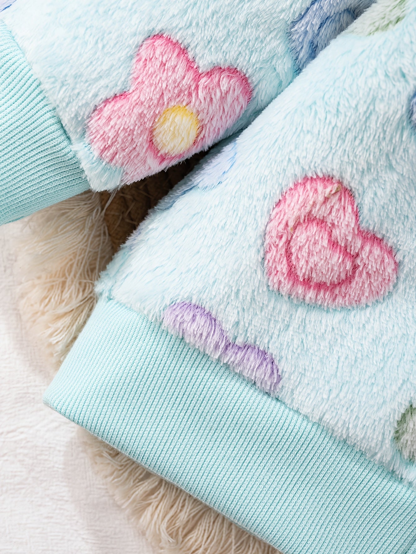 Baby Girls Floral Hooded Jacket - 100% Polyester Long Sleeve Coat with Zipper, Soft Plush Knit Fabric, Regular Fit for Outdoor Play in Fall/Winter, Skiing Compatible, Thick
