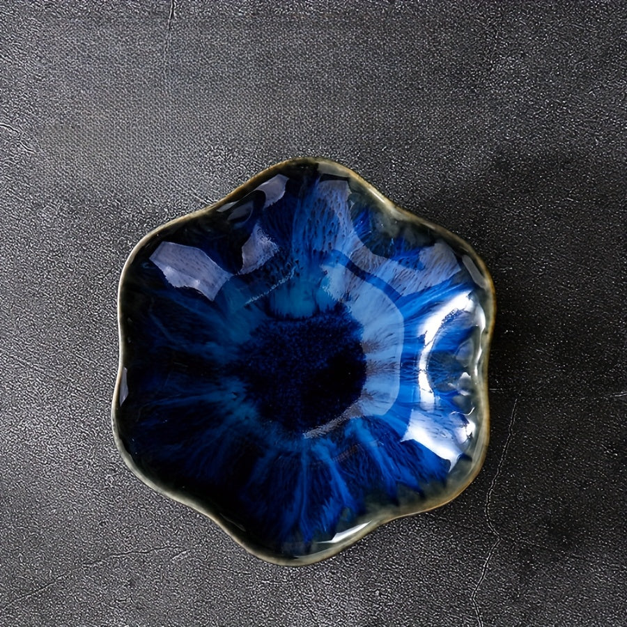 1pc Elegant Ceramic Flower Plate with Smooth Edges Suitable for Jewelry, Cosmetics, Keys & Trinkets - Decorative Dishes for Home, Bathroom, Dresser, Desk - Multi- Tableware, Jewelry Trays