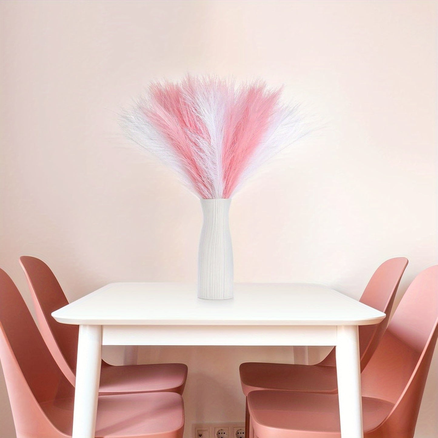 21pcs Artificial Pampas Grass - Faux Reed Feathers for Home & Wedding Decor, Perfect for Vase Display, Event Styling, Table Centerpiece, Natural Aesthetic, Minimalist Arrangement, Realistic Texture, Durable Stems, Feather Acc