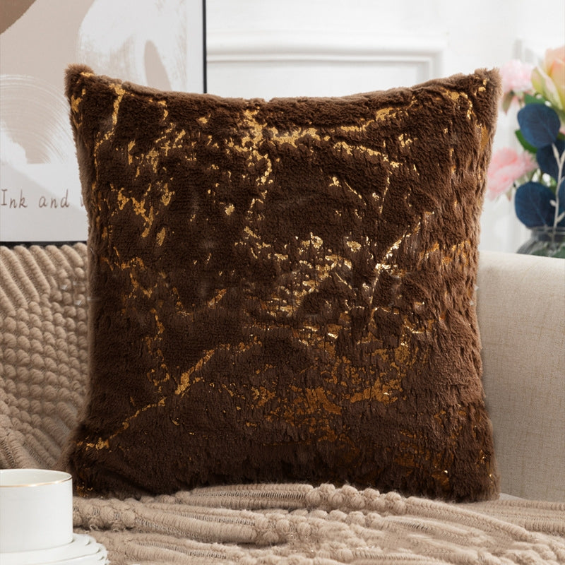 2pcs Luxurious White Golden Plush Faux Fur Cushion Cover for Living Room, Bedroom, Sofa, Car, and Office - Soft and Comfortable Decorative Pillow Cover - 17x17 Inches