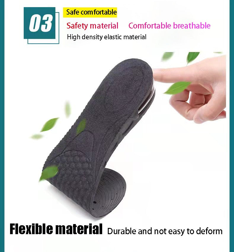 3-9cm Invisible Height Increase Insole Cushion Height Adjustable Shoe Heel Insoles Insert Taller Support Absorbant Foot Pad