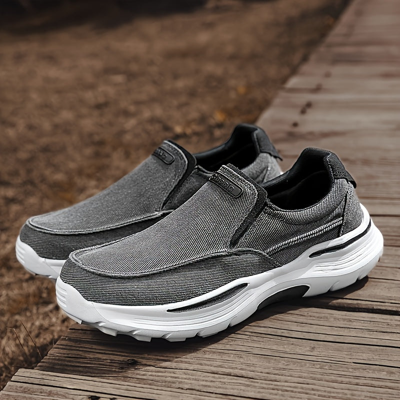 Men's Canvas Breathable Slip On Loafer Shoes Comfortable Walking Sneakers
