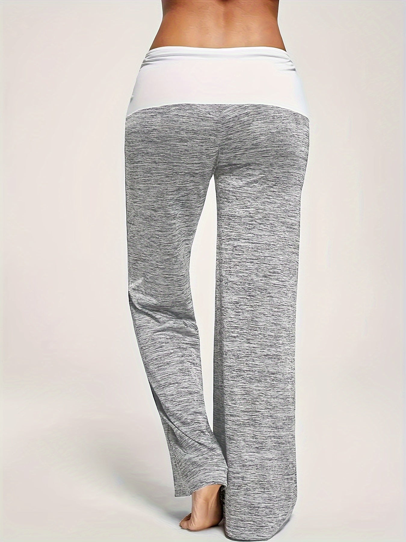 Wide Leg Elastic Yoga Pants, Loose Casual Drawstring Pants, Women's Clothing