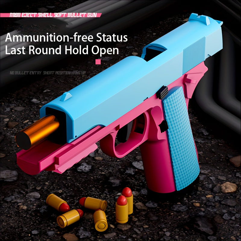 New Style Toy Gun Soft Clip Pistol [Upgradeable Continuous Shot] Short Bit Suspension Mode Clip And Pull Back Action, Toy Foam Blaster, Educational Toys Models Halloween Christmas Gift