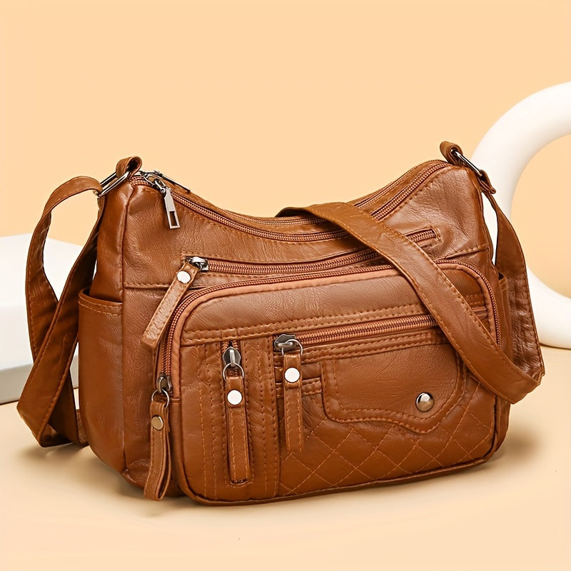 8108 Large Capacity Soft Bag Single Shoulder Crossbody Bag Flower Shape Random, Shoulder Strap Direction Random, Pull Head Direction Random