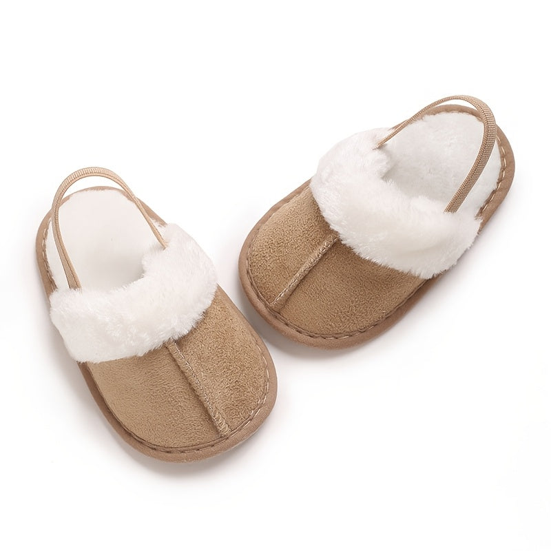Cozy Plush Baby Girl Slippers - Soft, Non-Slip Sole for Indoor Comfort | Cute & Warm for 0-1 Year Olds | Perfect for Spring/Fall, Leisure Style, Spring/Autumn