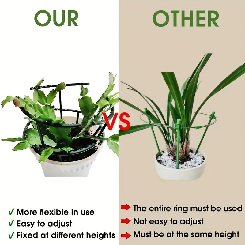 [Popular Choice] 4pcs 9.84in-Plastic Plant Support Pile Frame Greenhouse Arrangement Semicircle Fixed Rod Indoor Flower Plant Vine Climbing Bracket