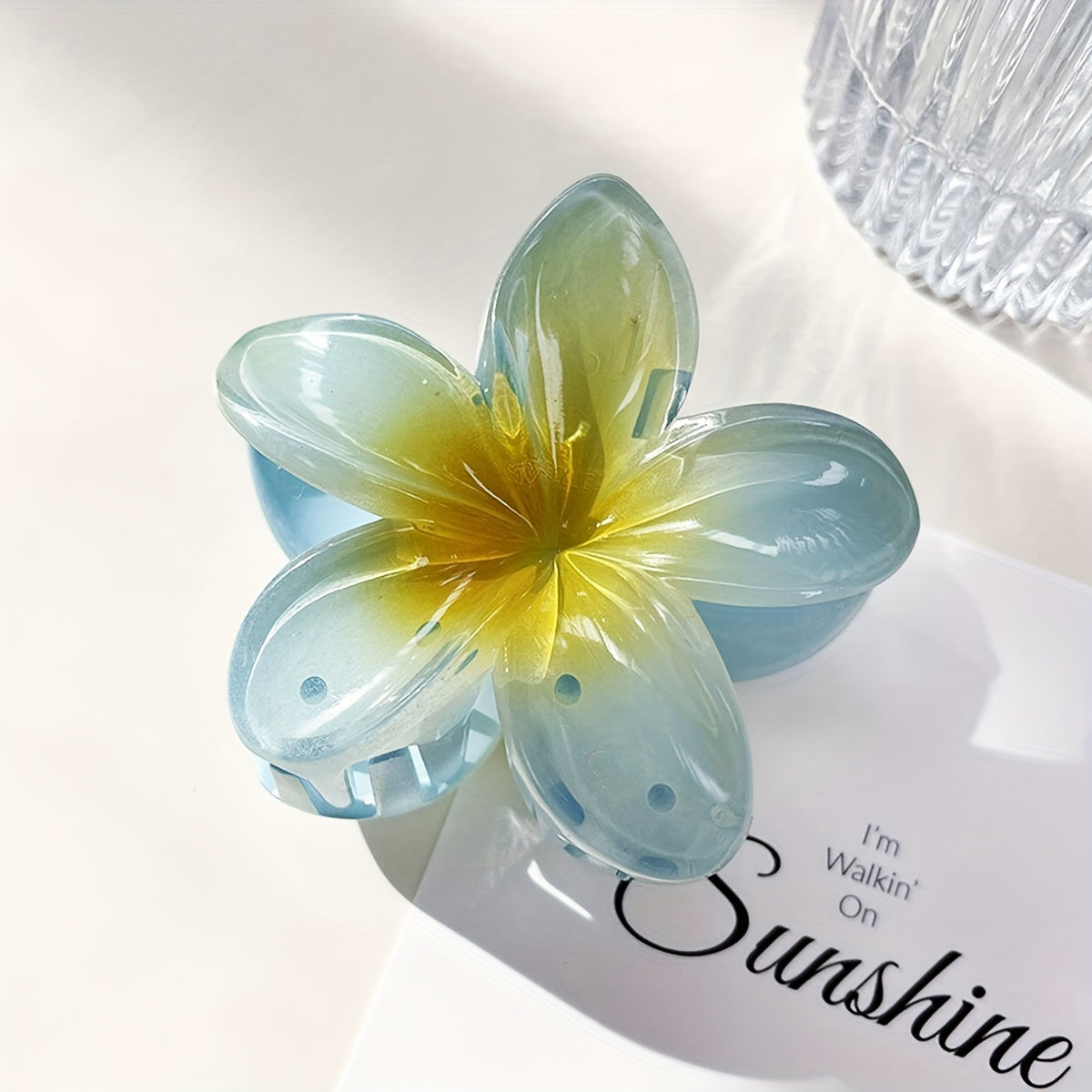 6pcs/1pc Random Color Egg Flower Hairpin, Plastic Fairy Elegant Hairpin, Ideal Gift Choice Gradient Color Flower Hair Claw Clip - Sweet and Elegant Hawaiian Style, Suitable for Women and Girls - Fashion Casual Accessories, Ph