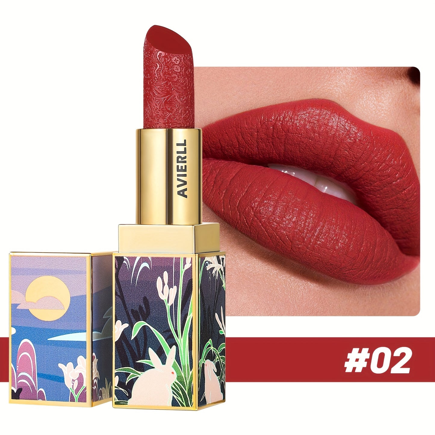 Exquisite Matte Velvet Lipstick Set - Moisturizing, Non-Sticky, Smudge-Proof, Waterproof, Lipstick - Perfect Festival Gift For Women - Chinese Traditional Printed Valentine's Day Gifts, Lunar New Year Gifts