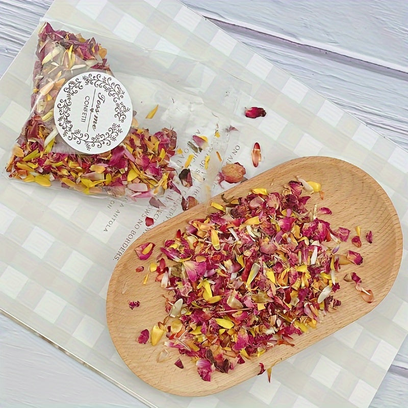 1pc/10g Dried Flower Floral Petals, Can Be Used For Wedding Scene, Birthday Scene, Indoor And Outdoor Landscaping Arrangement, Rain, Glass Bottle Decorations -winter, new year