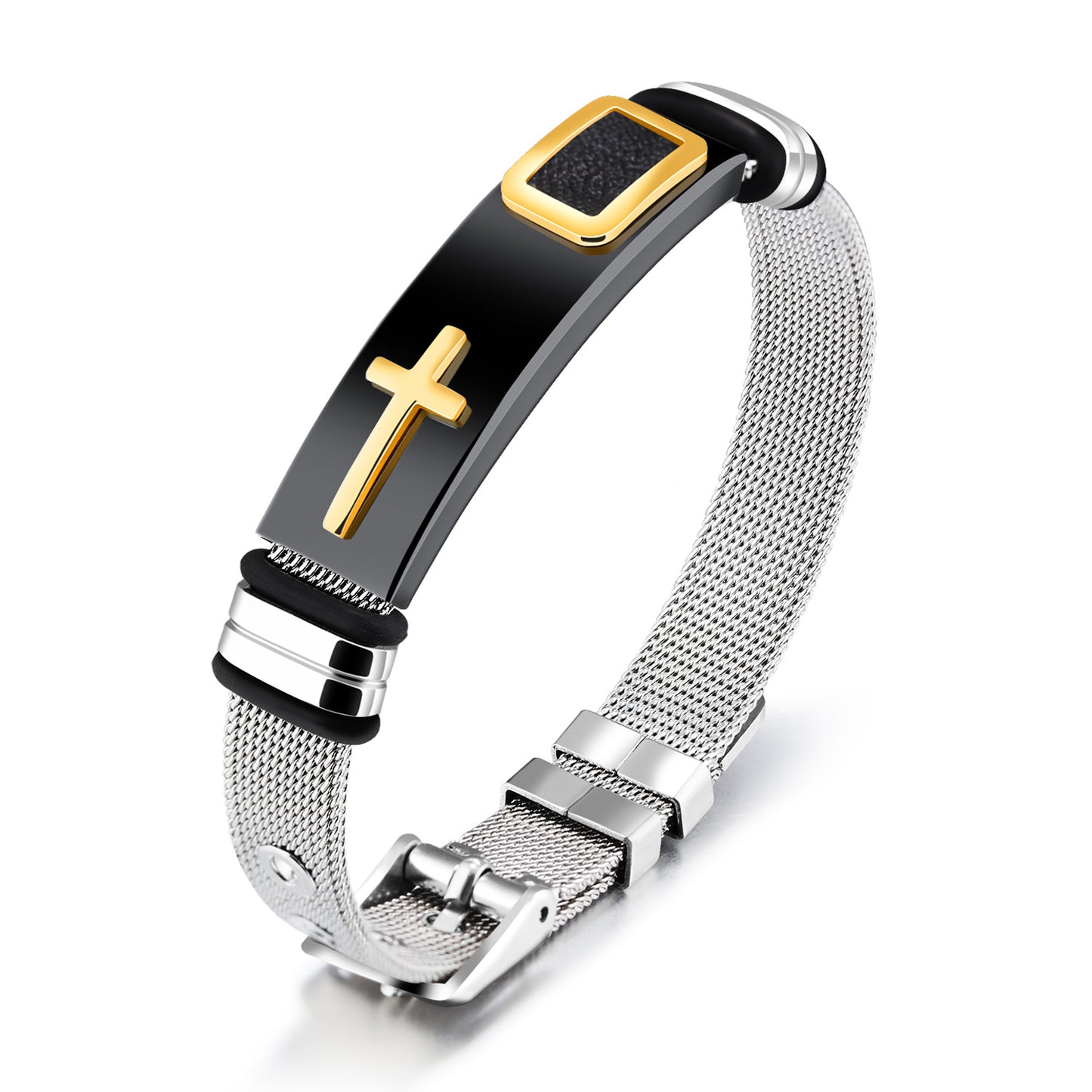 New Cross Titanium Steel Personality Men's Personality Bracelet Glossy Jewelry Popular Fashion Stainless Steel Bracelet