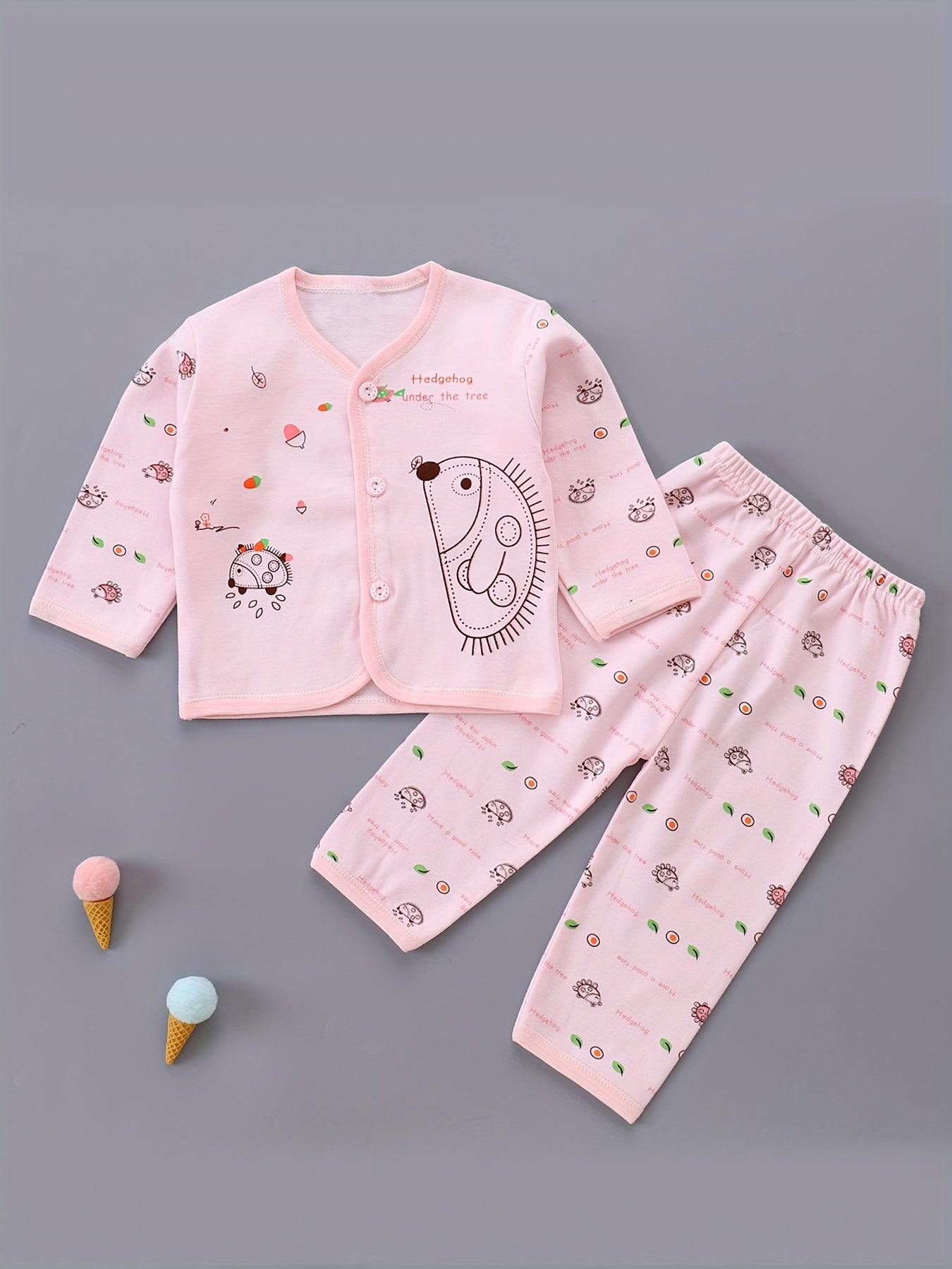5pcs Baby 0-3m Set, All-Season Casual Outfits for Boys and Girls, Newborn Clothes, Girls' Pants and Baby Hat with Drool Bib, Baby Shower Essentials, for Outdoor