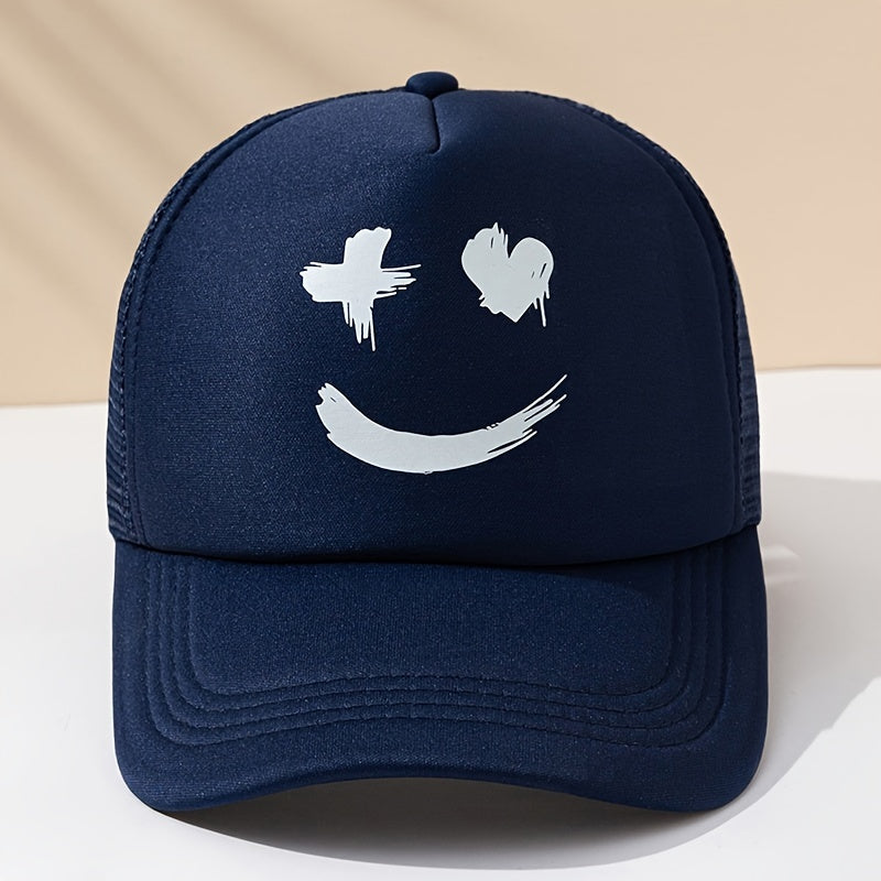 Cartoon Print Baseball Cap Summer Sunshade Mesh Peaked Cap