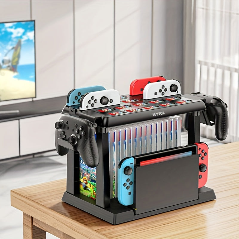 For Switch Handle Multifunctional Accessories Kit Storage with Card Slot and Charging Bracket for Game CD Cassette