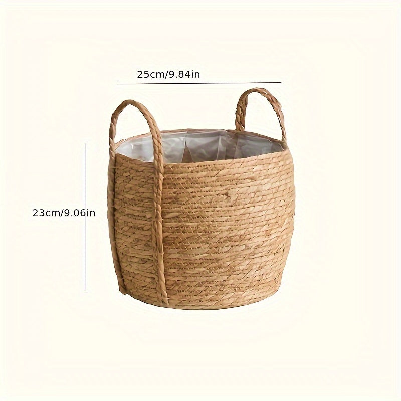 Nordic style seaweed handmade woven flower pot decoration flower arrangement creative minimalist flower basket drum belly rattan woven basket