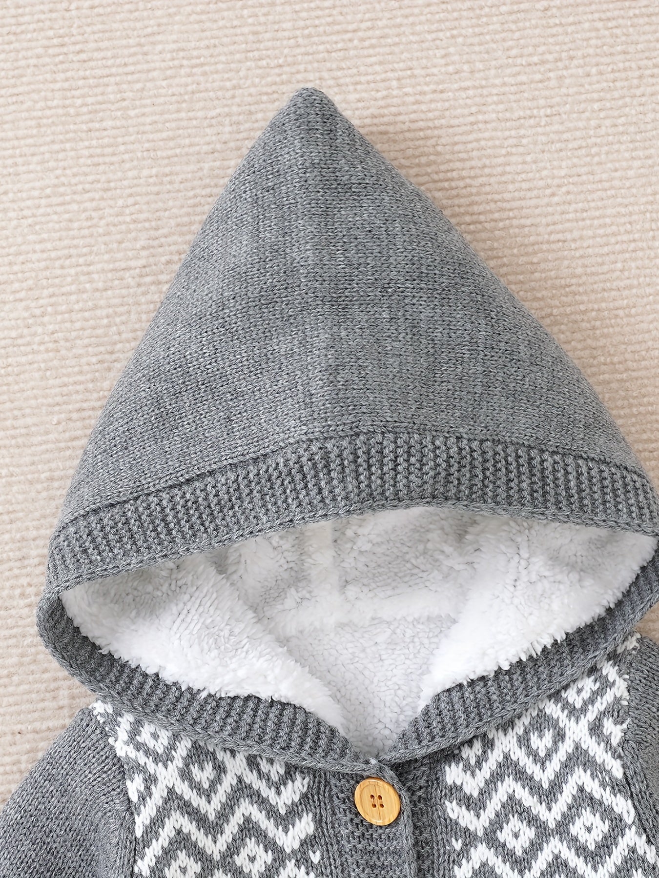 [Knit | Jumpsuit] Long Sleeve Hooded Newborn Boys And Girls Knitted Jumpsuit With Pants