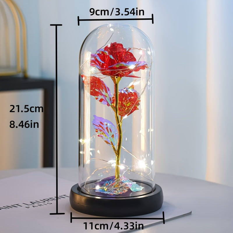 1pc Eternal Glow Rose - Luminescent Artificial Flower in Plastic Case - A Dazzling, Heartfelt Gift for Women - Perfect for Valentines Day, New Year, Mothers Day, Birthdays, Anniversaries & Weddings!