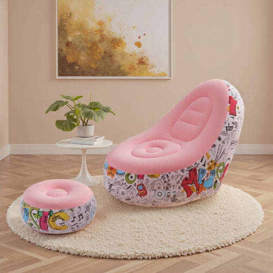 Home Leisure Sofa Inflatable Sofa Set with Footrest