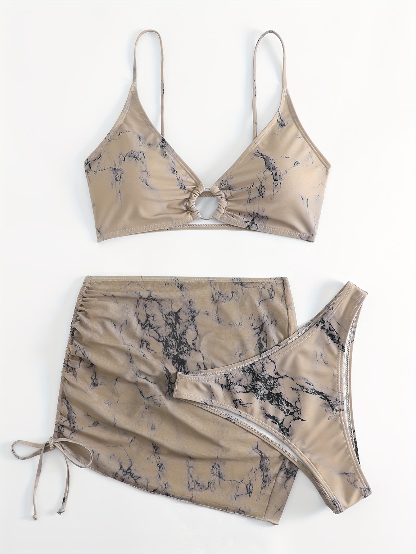 New Stylish And Sexy Backless Elegant Casual Vacation Slimming Two-Piece Women's Bikini Set for Swimming., High Waisted Bikini Set