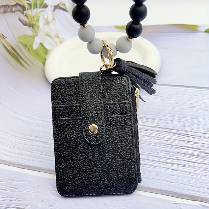 1pc Stylish Leopard Sun Flower Cow Pattern Silicone Bangle - Western Cowboy Bag Bead Keychain, Ladies Wallet Card Holder, Fashionable Key Ring with Unique Design and Colorful Pattern