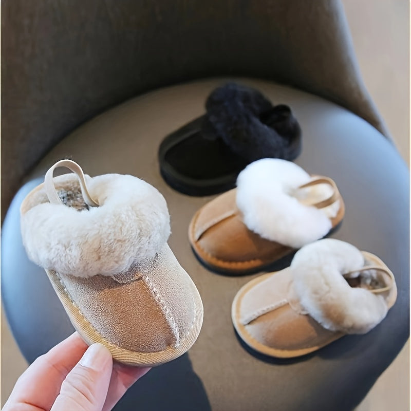 Cozy Plush Baby Girl Slippers - Soft, Non-Slip Sole for Indoor Comfort | Cute & Warm for 0-1 Year Olds | Perfect for Spring/Fall, Leisure Style, Spring/Autumn