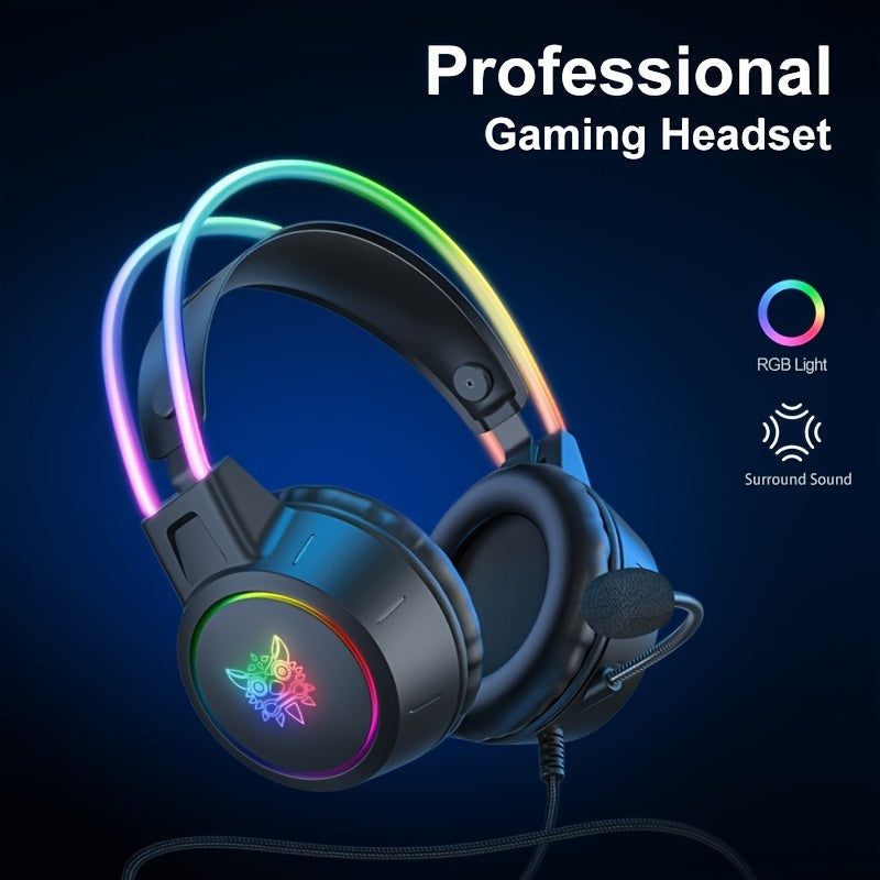 ONIKUMA Gaming Headset with Noise Canceling & Mic - - Stereo Sound, Compatible for PC/Laptop, Compatible with PSN/Xbox Live (No Direct for PS/PC), Compatible with Streaming Software, Plug & Play, Volume Control on Headset, fo
