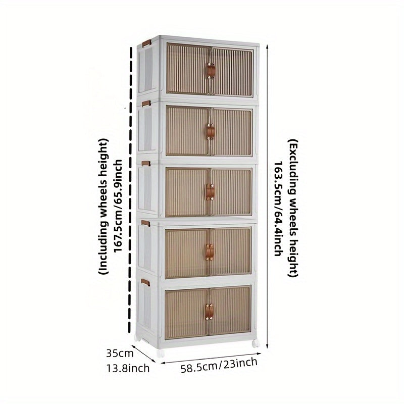 1pc Transparent Storage Box Collapsible Storage Bin with Lids and Pulley - Portable 1/2/3 Layers Organizer for Easy Access and Convenient Storage