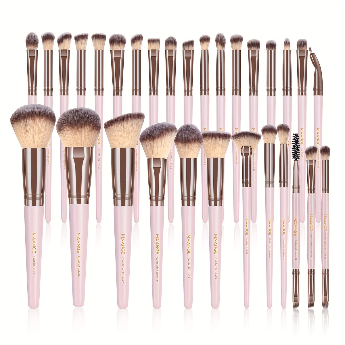 MAANGE 30pcs Professional Makeup Brush Set Foundation Brush Blush Brush Loose Powder Brush Eyeshadow Brush Complete Makeup Tool Set Suitable for Beginners and Professional Makeup Artists Portable Gift Set for Beginners Basic