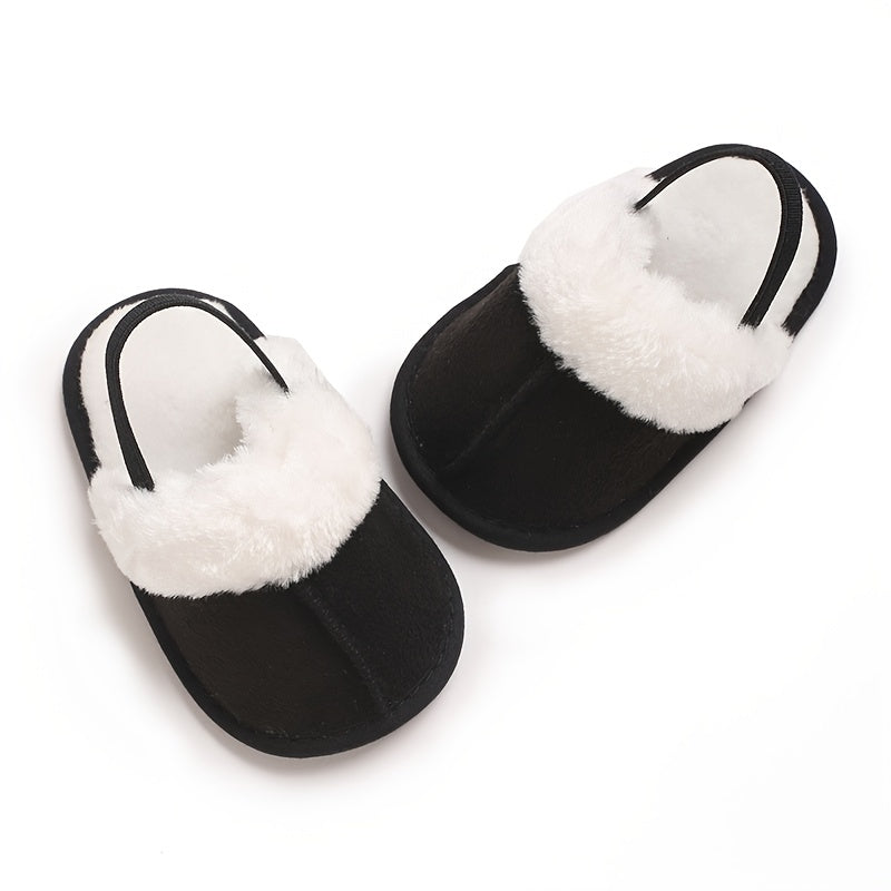 Cozy Plush Baby Girl Slippers - Soft, Non-Slip Sole for Indoor Comfort | Cute & Warm for 0-1 Year Olds | Perfect for Spring/Fall, Leisure Style, Spring/Autumn