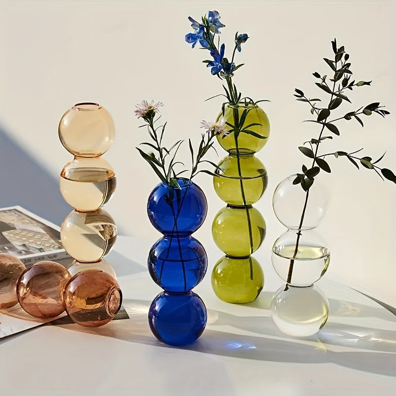 Chic Glass Bubble Vase - Transparent, Artistic Design for Home Decor | Perfect for Bedroom, Living Room & Dining Table | Nordic-Inspired Minimalist Centerpiece