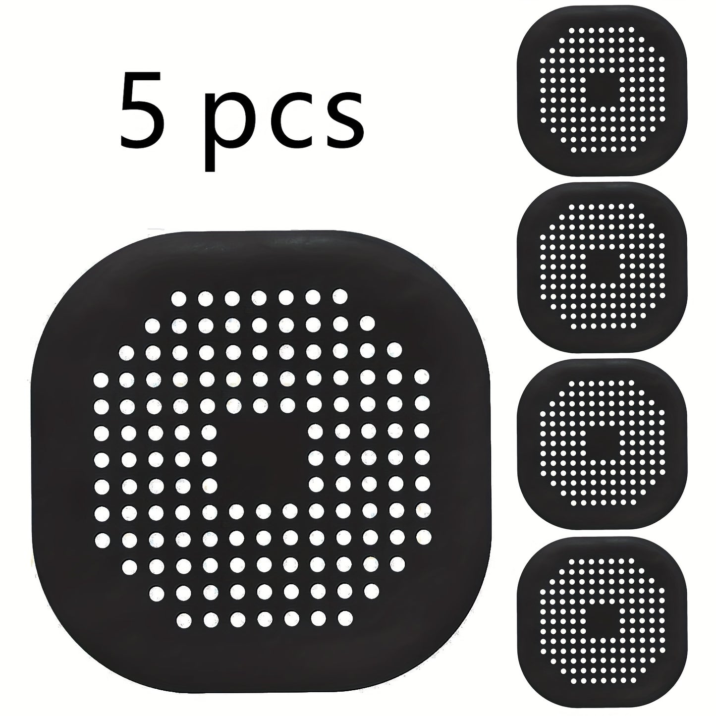 5pcs/3pcs/1pc Silicone Hair Filter | Bathtub and Shower Floor Drain Plug, Kitchen Deodorant Plug, Anti-Clogging Sink Filter