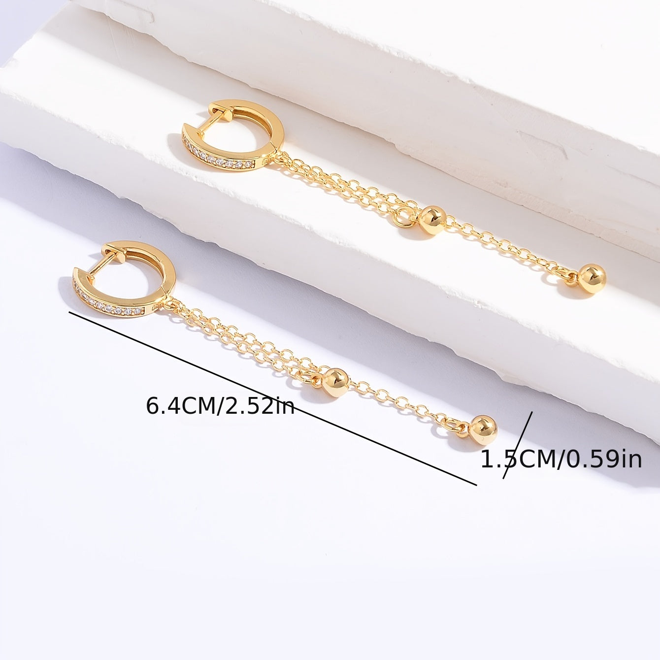 Chic Tassel Bead Earrings 18K Plated Jewelry Gift Women Accessories