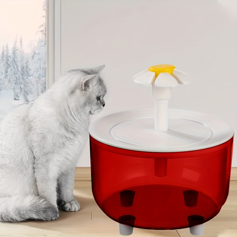 Automatic Flower-Shaped Pet Water Fountain - Large Capacity - Cat & Dog Drinking Fountain with Gravity-Fed System, Low Voltage Safe Operation (Under 36V) for Cats & /Medium Dogs - Plug & Play Water Dispenser, Dog Water Founta