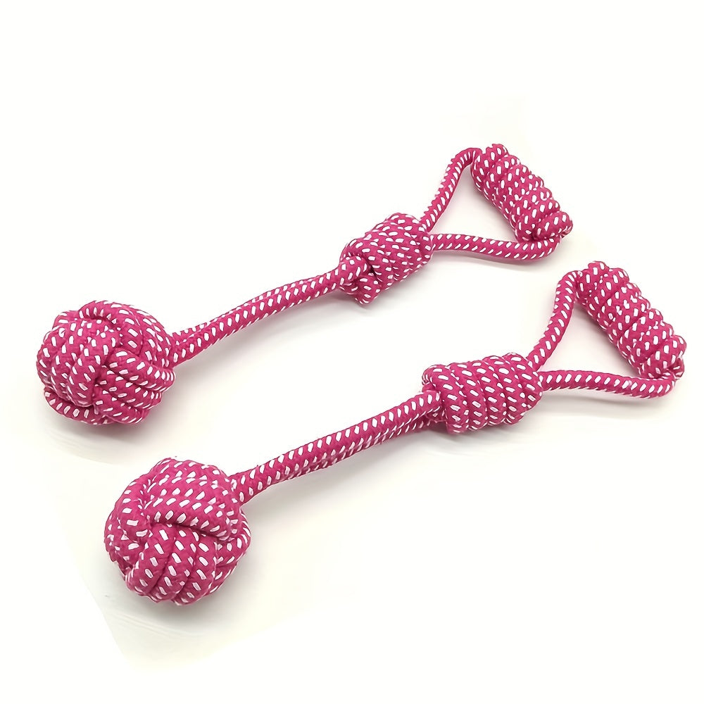 Dog Cotton Rope Toy Molar Bite Resistant Braided Rope Knot Toy Medium Large Hand Pull Toy Pet Random Color