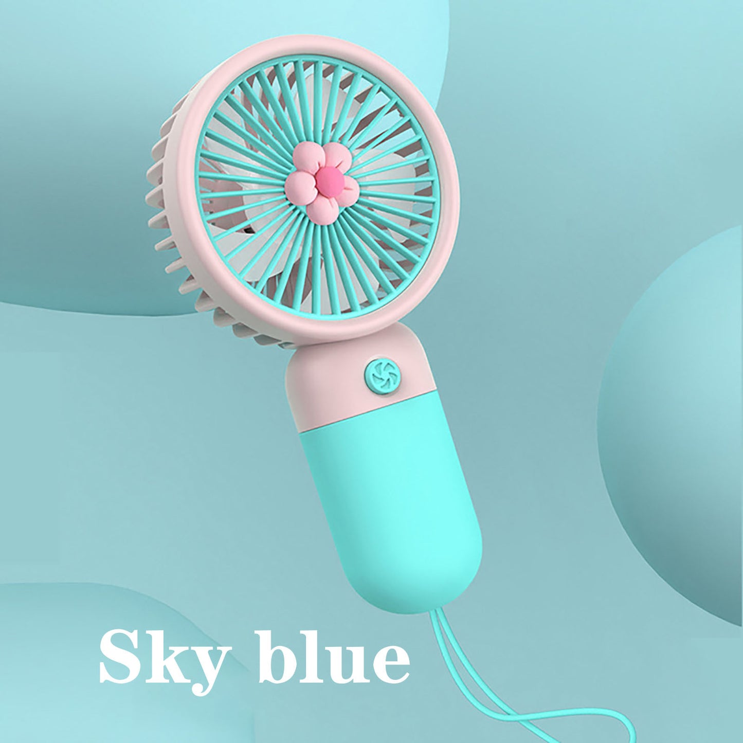 Portable Fan Summer Flower Color Block Mini Handheld Small Fan Portable USB Chargeable Fan