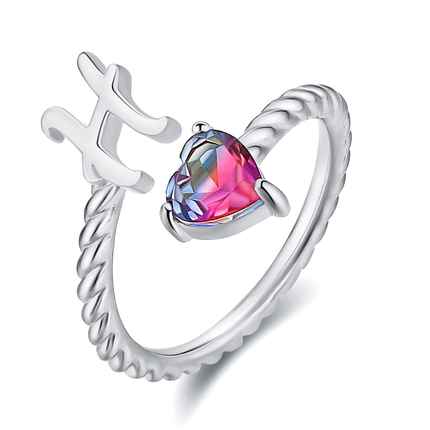 Adjustable A to T Initial Letter Ring Rings for and Women, Stacking Ring, Birthday Jewelry Gift for Mom or Girlfriend