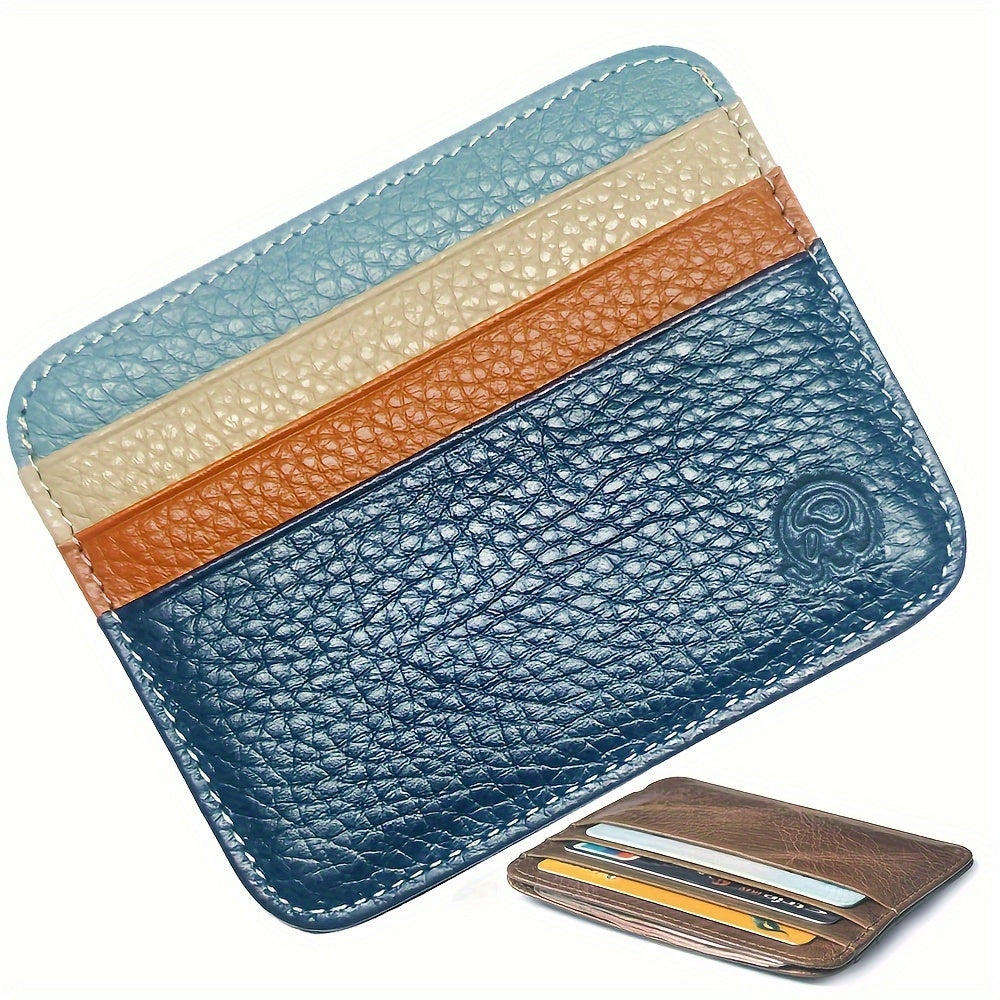 Minimalist Credit Card Holder Anti-theft Leather Wallet, Slim Front Pocket Wallet Christmas Gift
